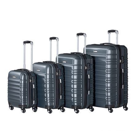 Set 4 valize ABS cu maner telescopic si roti - antracit