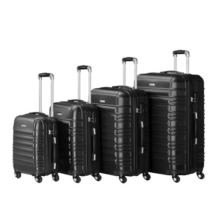 Set 4 valize ABS cu maner telescopic si roti - negru
