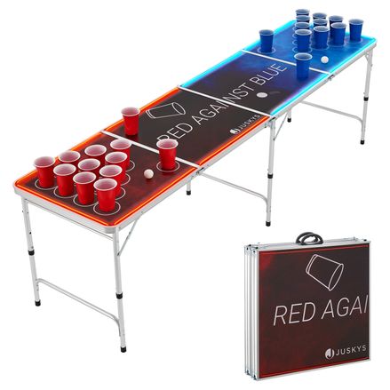 Masa Beer Pong Red vs. Albastru cu LED