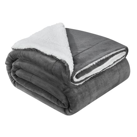 Pătură imitație lână 150x200 cm, culoare gri inchis